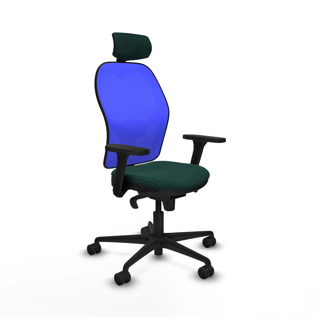 Jorquera sincro malla azul similpiel verde botella brazos 3D base nailon cabecero 2D ruedas 65mm nailon