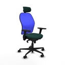 Jorquera sincro malla azul similpiel verde botella brazos 3D base nailon cabecero 2D ruedas 65mm nailon