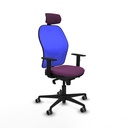 Jorquera sincro malla azul similpiel morado brazos 1D base nailon cabecero 2D ruedas 65mm engomada