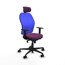 Jorquera sincro malla azul similpiel morado brazos 1D base nailon cabecero 2D ruedas 65mm nailon