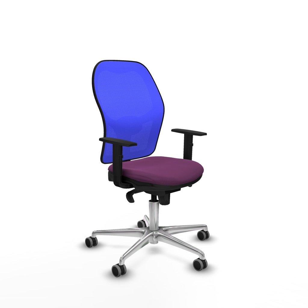 Jorquera sincro malla azul similpiel morado brazos 1D base aluminio  ruedas 65mm engomada