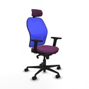 Jorquera sincro malla azul similpiel morado brazos 2D base nailon cabecero 2D ruedas 65mm nailon