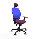 Jorquera sincro malla azul similpiel morado brazos 3D base nailon cabecero fijo ruedas 65mm engomada