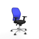 Jorquera sincro malla azul similpiel negro brazos 2D base aluminio  ruedas 65mm engomada