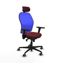 Jorquera sincro malla azul similpiel granate brazos 3D base nailon cabecero 2D ruedas 65mm engomada