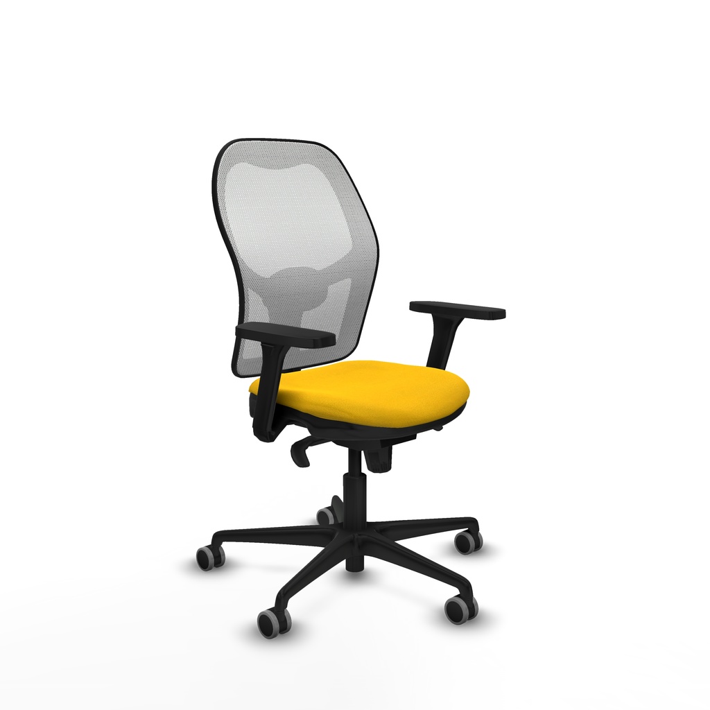 Jorquera sincro malla blanca bali amarillo brazos 3D base nailon  ruedas 65mm engomada