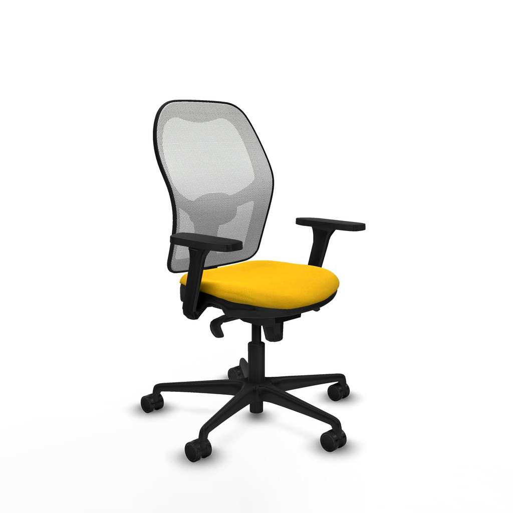 Jorquera sincro malla blanca bali amarillo brazos 3D base nailon  ruedas 65mm nailon