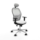 Jorquera sincro malla blanca bali blanco brazos 1D base aluminio cabecero fijo ruedas 65mm nailon