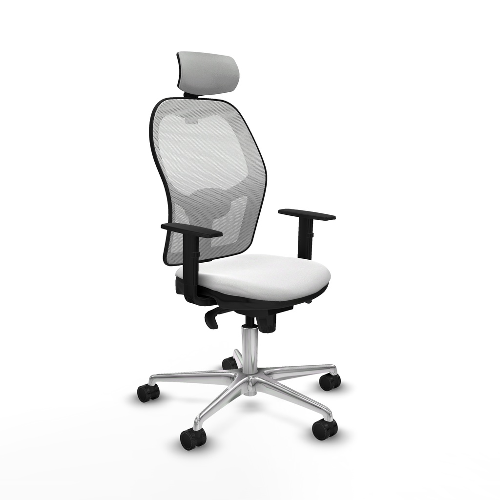 Jorquera sincro malla blanca bali blanco brazos 1D base aluminio cabecero 2D ruedas 65mm nailon