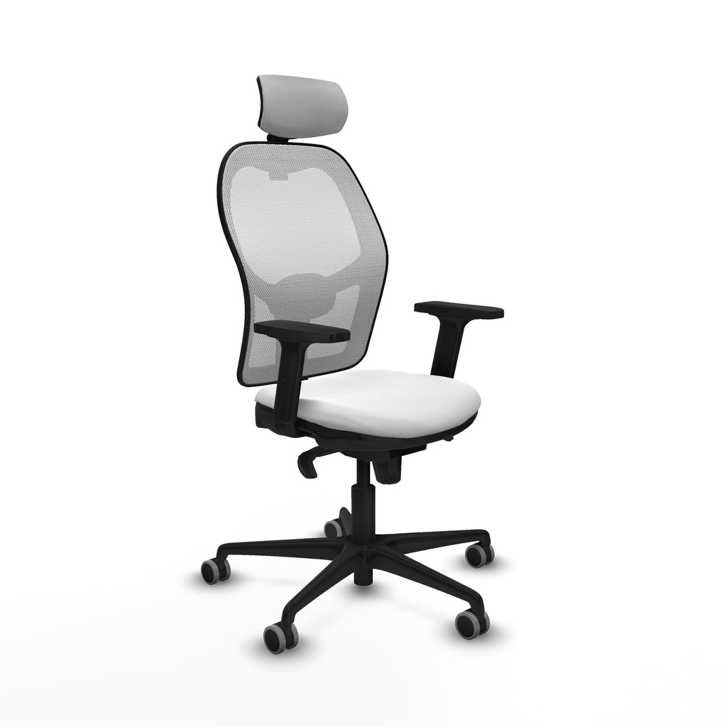 Jorquera sincro malla blanca bali blanco brazos 2D base nailon cabecero 2D ruedas 65mm engomada