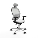 Jorquera sincro malla blanca bali blanco brazos 2D base aluminio cabecero fijo ruedas 65mm nailon