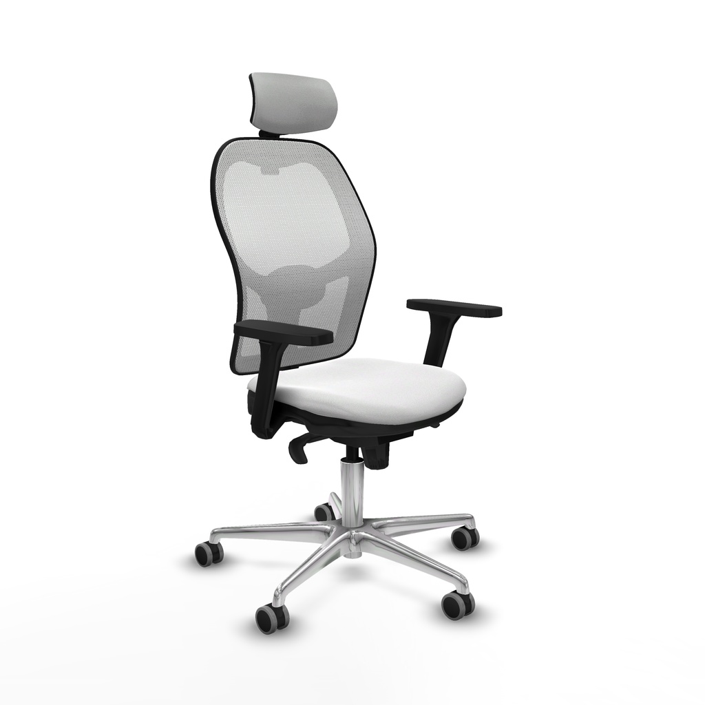 Jorquera sincro malla blanca bali blanco brazos 3D base aluminio cabecero 2D ruedas 65mm engomada