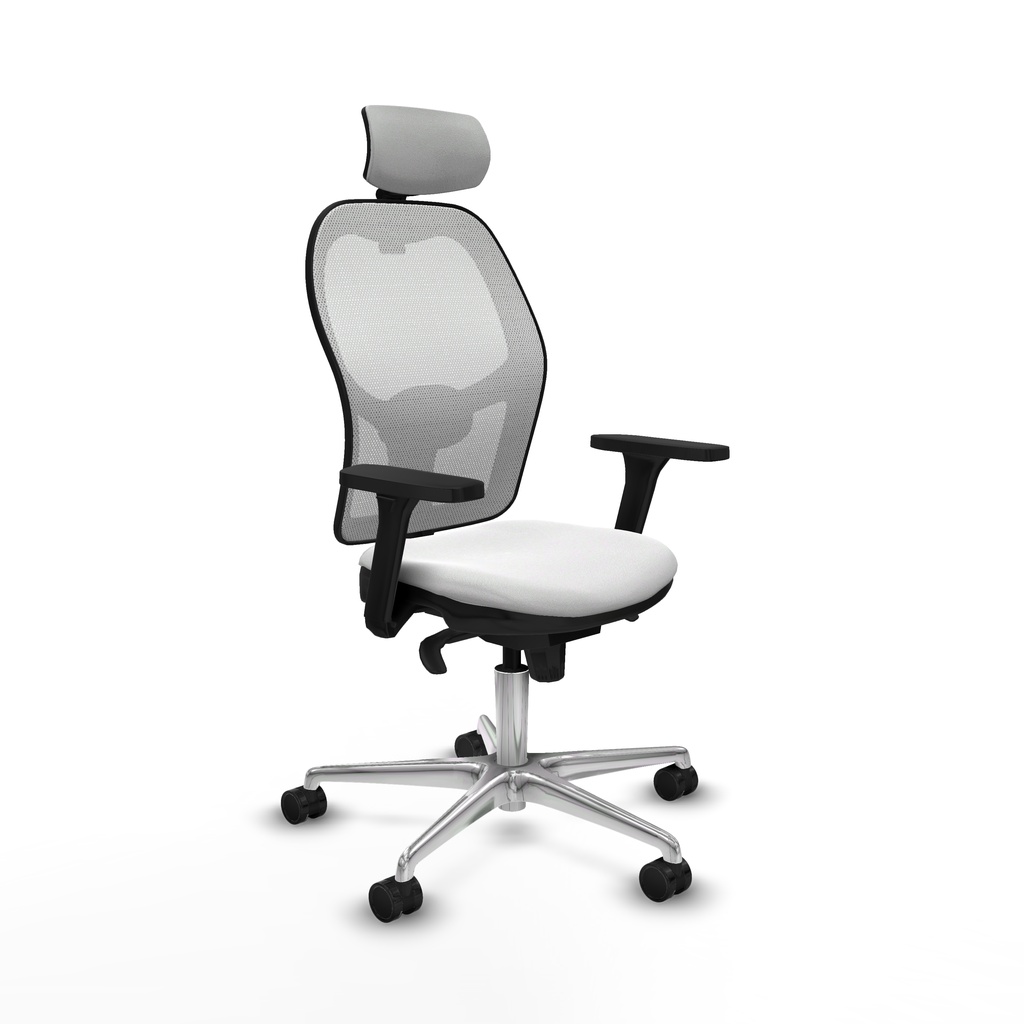 Jorquera sincro malla blanca bali blanco brazos 3D base aluminio cabecero 2D ruedas 65mm nailon