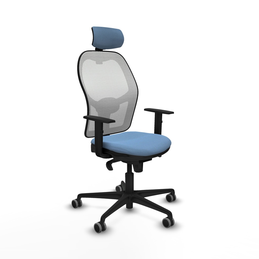 Jorquera sincro malla blanca bali azul cielo brazos 1D base nailon cabecero 2D ruedas 65mm engomada