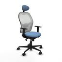 Jorquera sincro malla blanca bali azul cielo brazos 1D base nailon cabecero fijo ruedas 65mm nailon