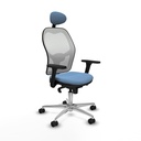 Jorquera sincro malla blanca bali azul cielo brazos 3D base aluminio cabecero fijo ruedas 65mm nailon