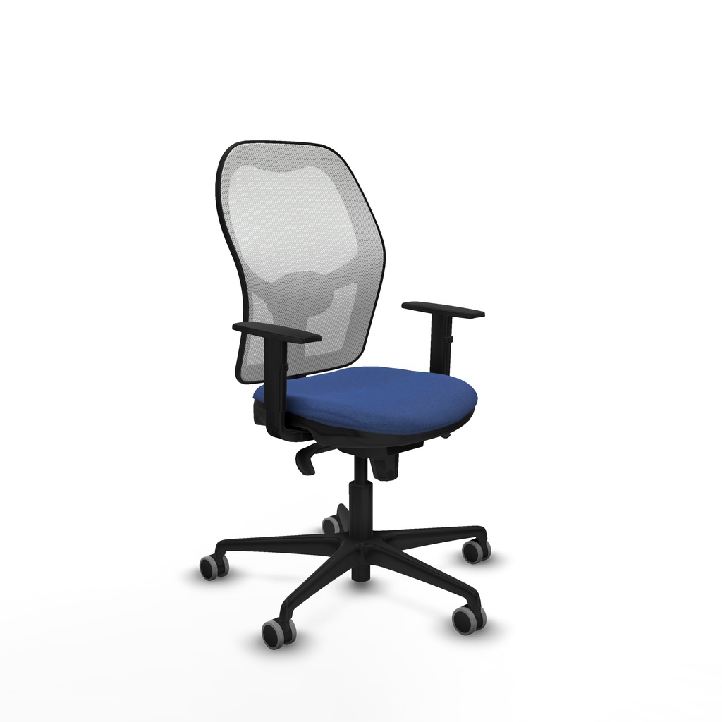Jorquera sincro malla blanca bali azul marino brazos 1D base nailon  ruedas 65mm engomada