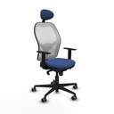 Jorquera sincro malla blanca bali azul marino brazos 1D base nailon cabecero fijo ruedas 65mm engomada