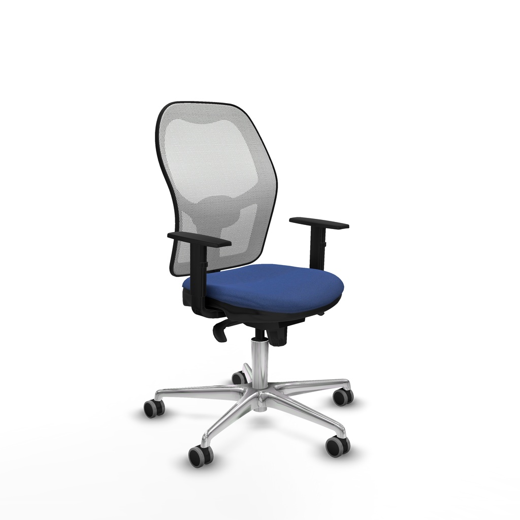 Jorquera sincro malla blanca bali azul marino brazos 1D base aluminio  ruedas 65mm engomada