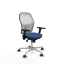 Jorquera sincro malla blanca bali azul marino brazos 3D base aluminio  ruedas 65mm engomada
