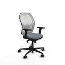 Jorquera sincro malla blanca bali gris brazos 2D base nailon  ruedas 65mm nailon