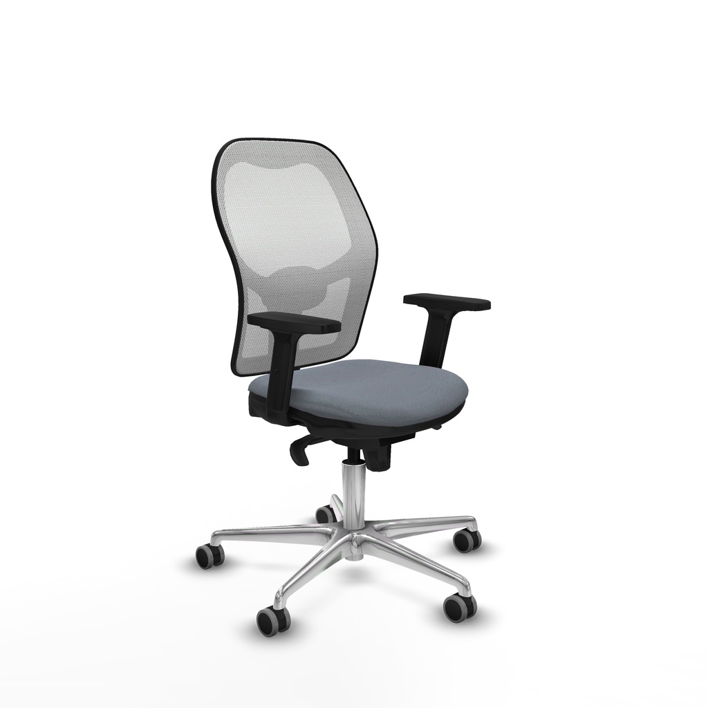 Jorquera sincro malla blanca bali gris brazos 2D base aluminio  ruedas 65mm engomada