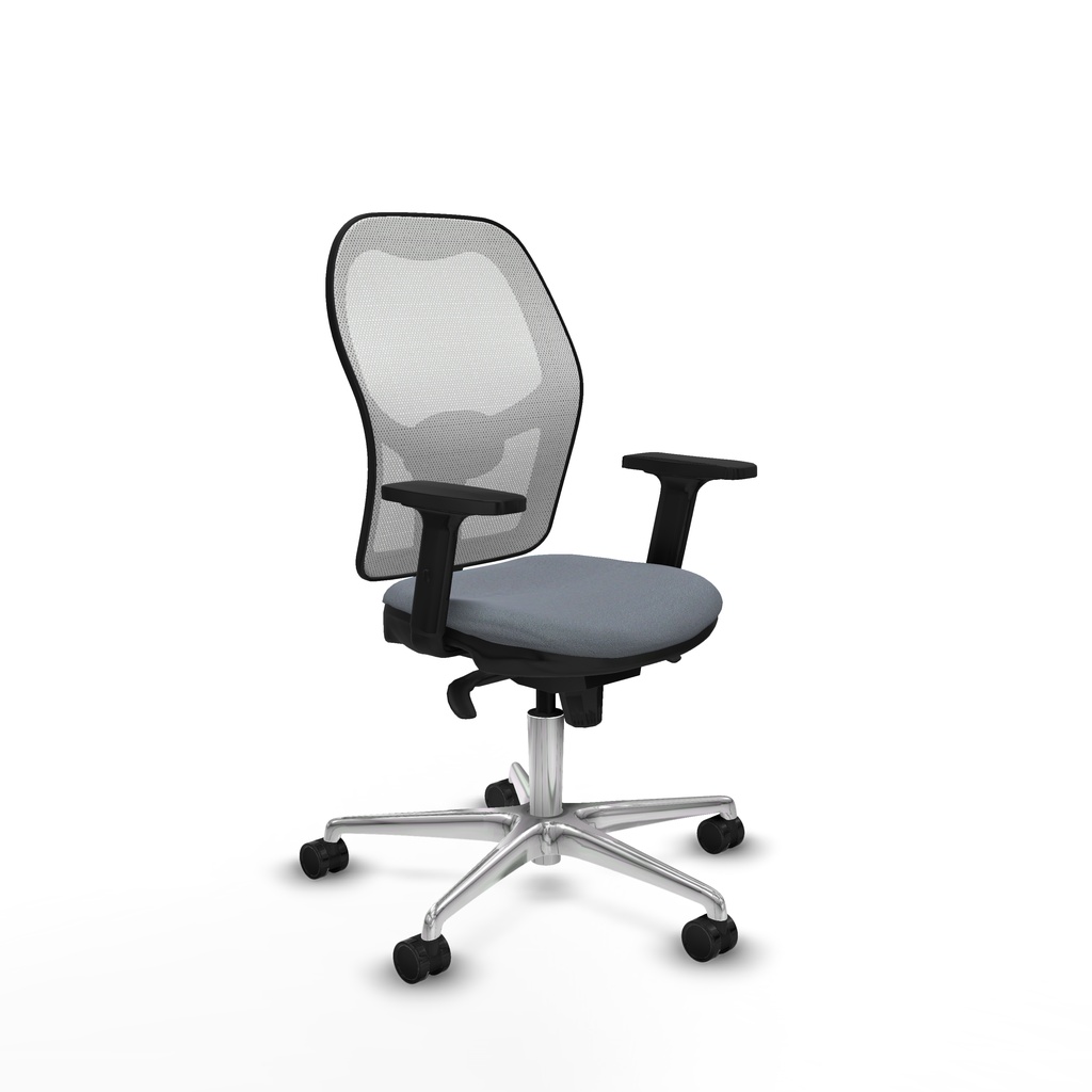 Jorquera sincro malla blanca bali gris brazos 2D base aluminio  ruedas 65mm nailon