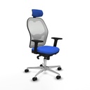 Jorquera sincro malla blanca bali azul brazos 2D base aluminio cabecero 2D ruedas 65mm nailon
