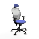 Jorquera sincro malla blanca bali azul claro brazos 1D base nailon cabecero 2D ruedas 65mm engomada
