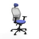 Jorquera sincro malla blanca bali azul claro brazos 2D base nailon cabecero fijo ruedas 65mm nailon