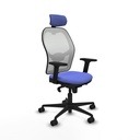 Jorquera sincro malla blanca bali azul claro brazos 2D base nailon cabecero 2D ruedas 65mm nailon