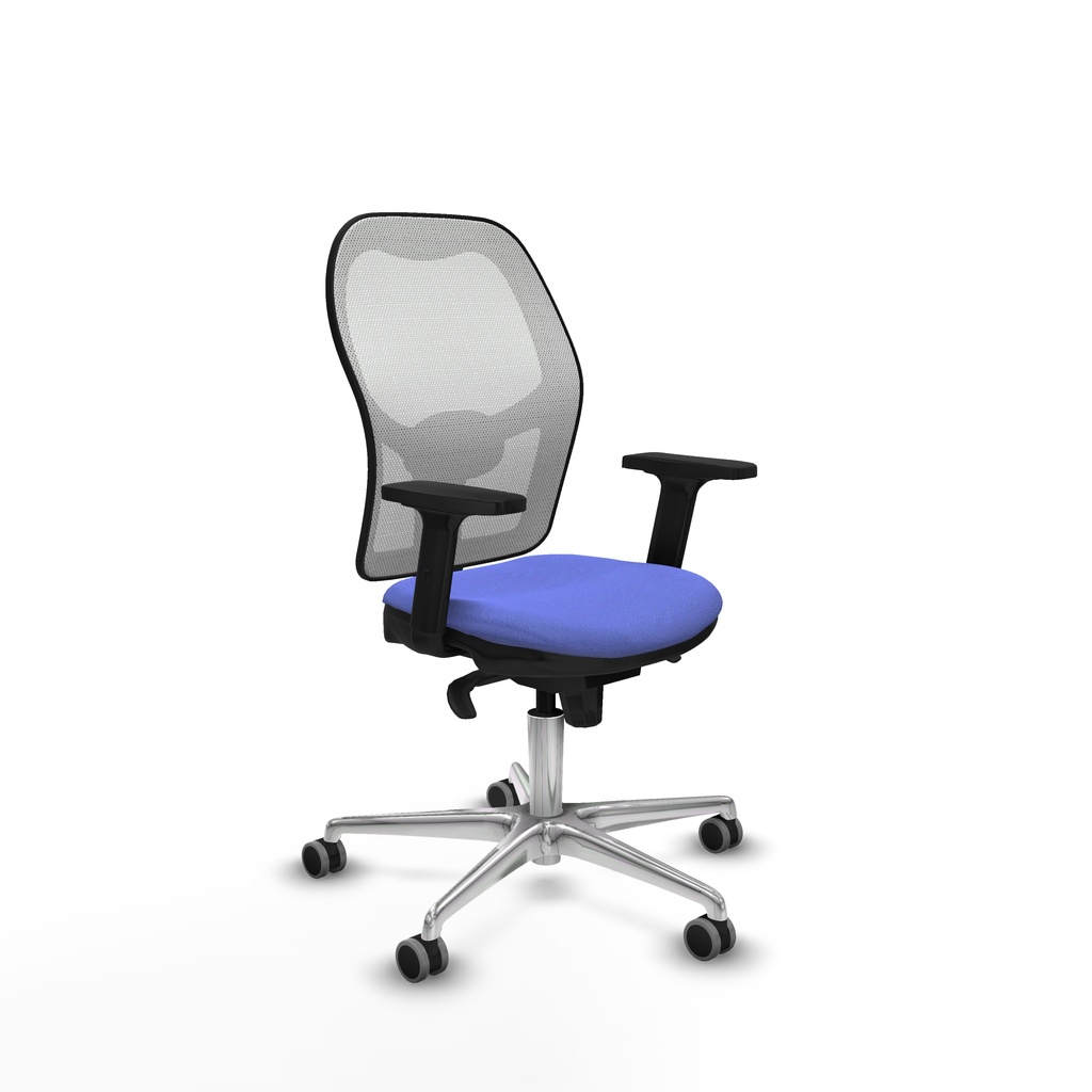 Jorquera sincro malla blanca bali azul claro brazos 2D base aluminio  ruedas 65mm engomada