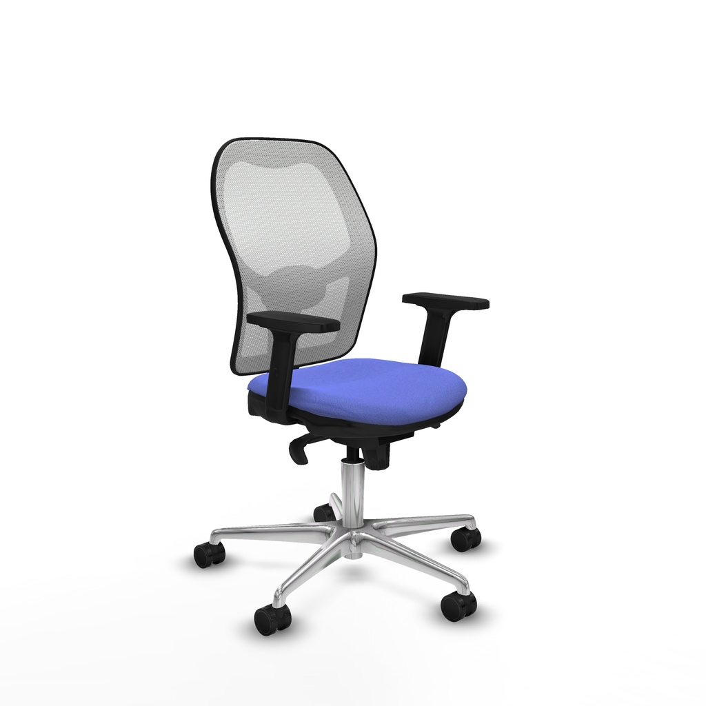 Jorquera sincro malla blanca bali azul claro brazos 2D base aluminio  ruedas 65mm nailon