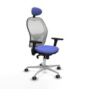 Jorquera sincro malla blanca bali azul claro brazos 3D base aluminio cabecero fijo ruedas 65mm engomada
