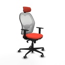 Jorquera sincro malla blanca bali naranja oscuro brazos 1D base nailon cabecero 2D ruedas 65mm engomada