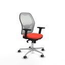 Jorquera sincro malla blanca bali naranja oscuro brazos 2D base aluminio  ruedas 65mm engomada