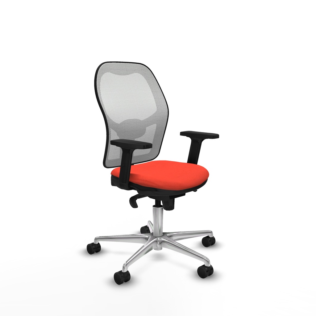 Jorquera sincro malla blanca bali naranja oscuro brazos 2D base aluminio  ruedas 65mm nailon