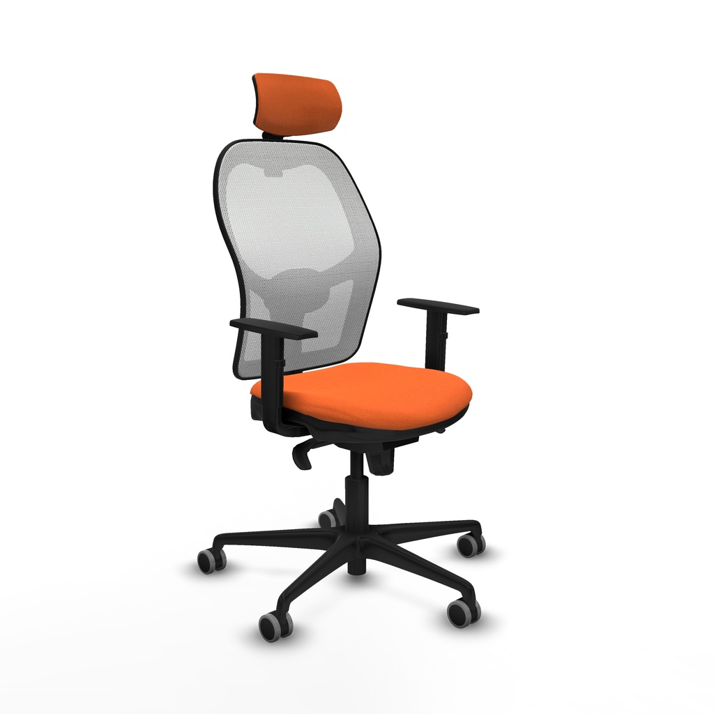 Jorquera sincro malla blanca bali naranja brazos 1D base nailon cabecero 2D ruedas 65mm engomada