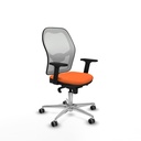 Jorquera sincro malla blanca bali naranja brazos 2D base aluminio  ruedas 65mm engomada