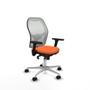Jorquera sincro malla blanca bali naranja brazos 3D base aluminio  ruedas 65mm nailon