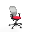 Jorquera sincro malla blanca bali rojo brazos 1D base nailon  ruedas 65mm engomada