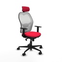 Jorquera sincro malla blanca bali rojo brazos 1D base nailon cabecero 2D ruedas 65mm nailon