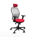 Jorquera sincro malla blanca bali rojo brazos 2D base nailon cabecero 2D ruedas 65mm engomada