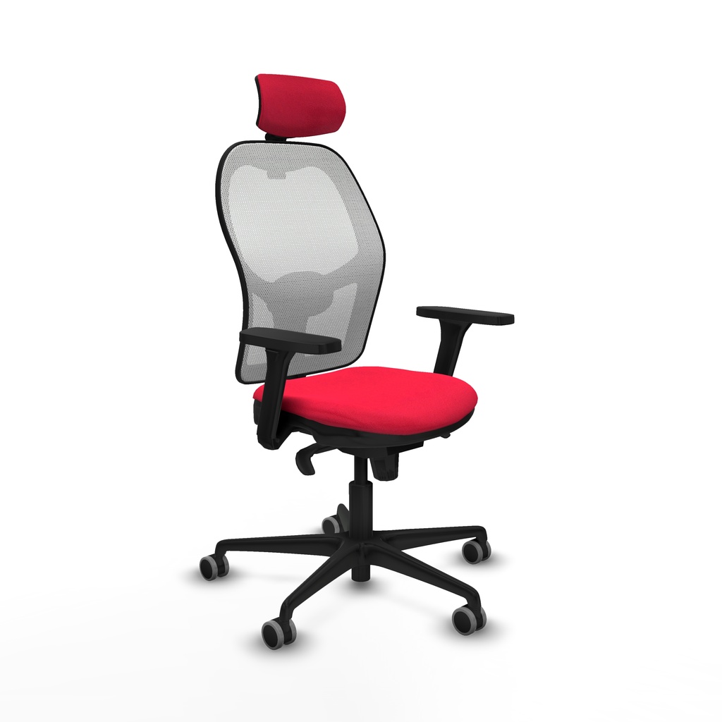 Jorquera sincro malla blanca bali rojo brazos 3D base nailon cabecero 2D ruedas 65mm engomada