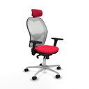 Jorquera sincro malla blanca bali rojo brazos 3D base aluminio cabecero 2D ruedas 65mm nailon