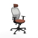 Jorquera sincro malla blanca bali marrón brazos 1D base nailon cabecero 2D ruedas 65mm engomada