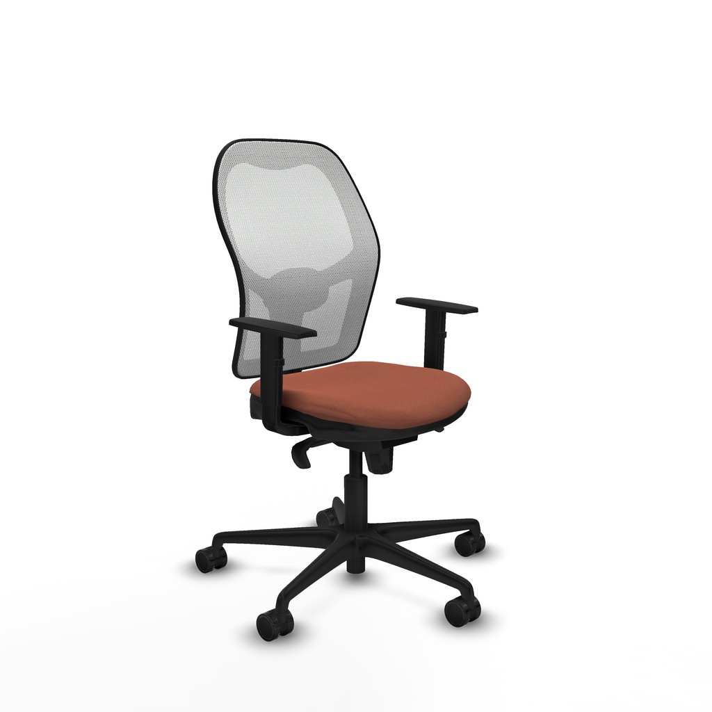 Jorquera sincro malla blanca bali marrón brazos 1D base nailon  ruedas 65mm nailon
