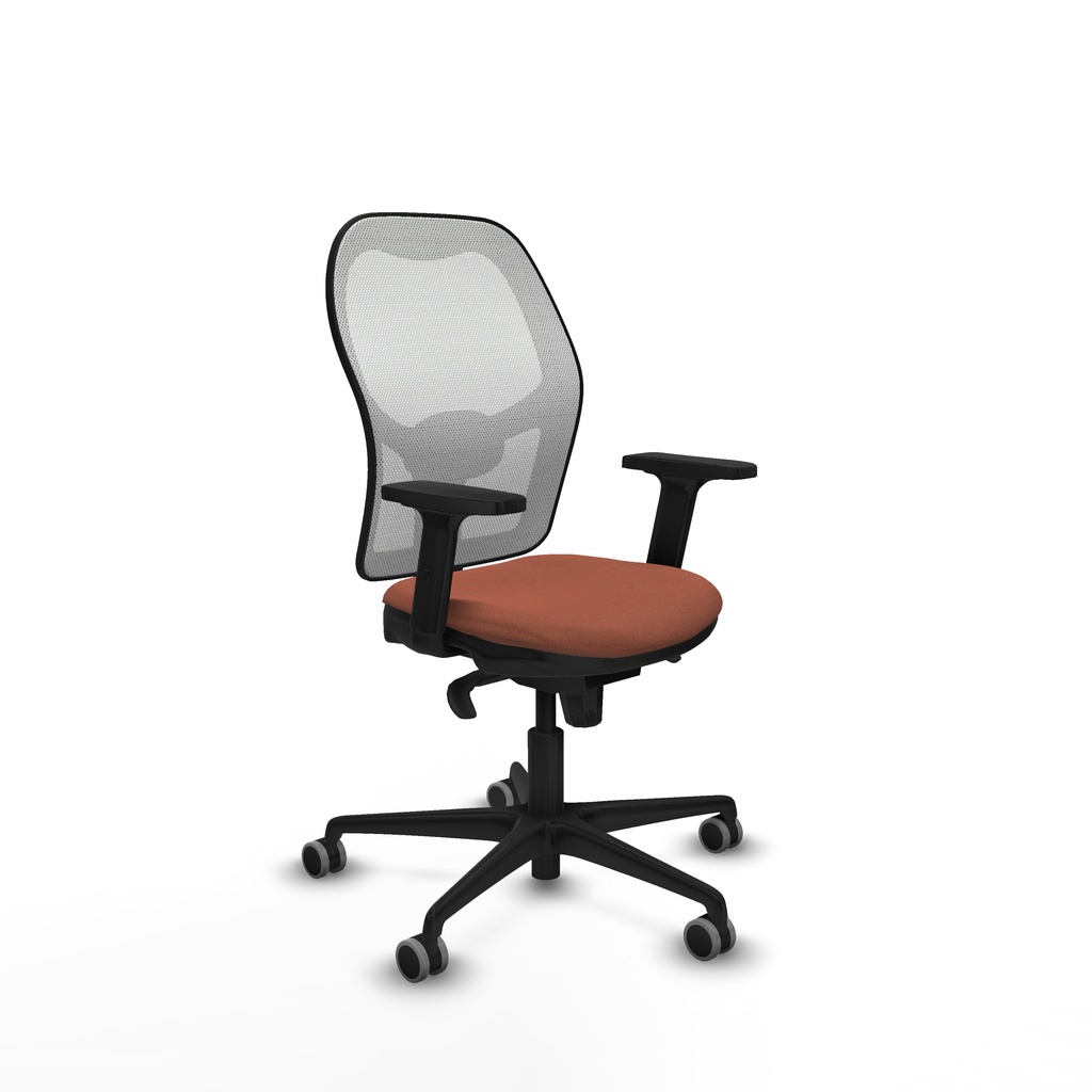 Jorquera sincro malla blanca bali marrón brazos 2D base nailon  ruedas 65mm engomada