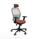 Jorquera sincro malla blanca bali marrón brazos 2D base nailon cabecero 2D ruedas 65mm engomada