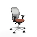 Jorquera sincro malla blanca bali marrón brazos 2D base aluminio  ruedas 65mm nailon